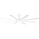 Hydra 80 inch Matte White Downrod Ceiling Fan in 3000K