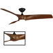 Zephyr 62 inch Matte Black and Distressed Koa with Distressed Koa Blades Downrod Ceiling Fan in Matte Black Distressed Koa, Smart Ceiling Fan