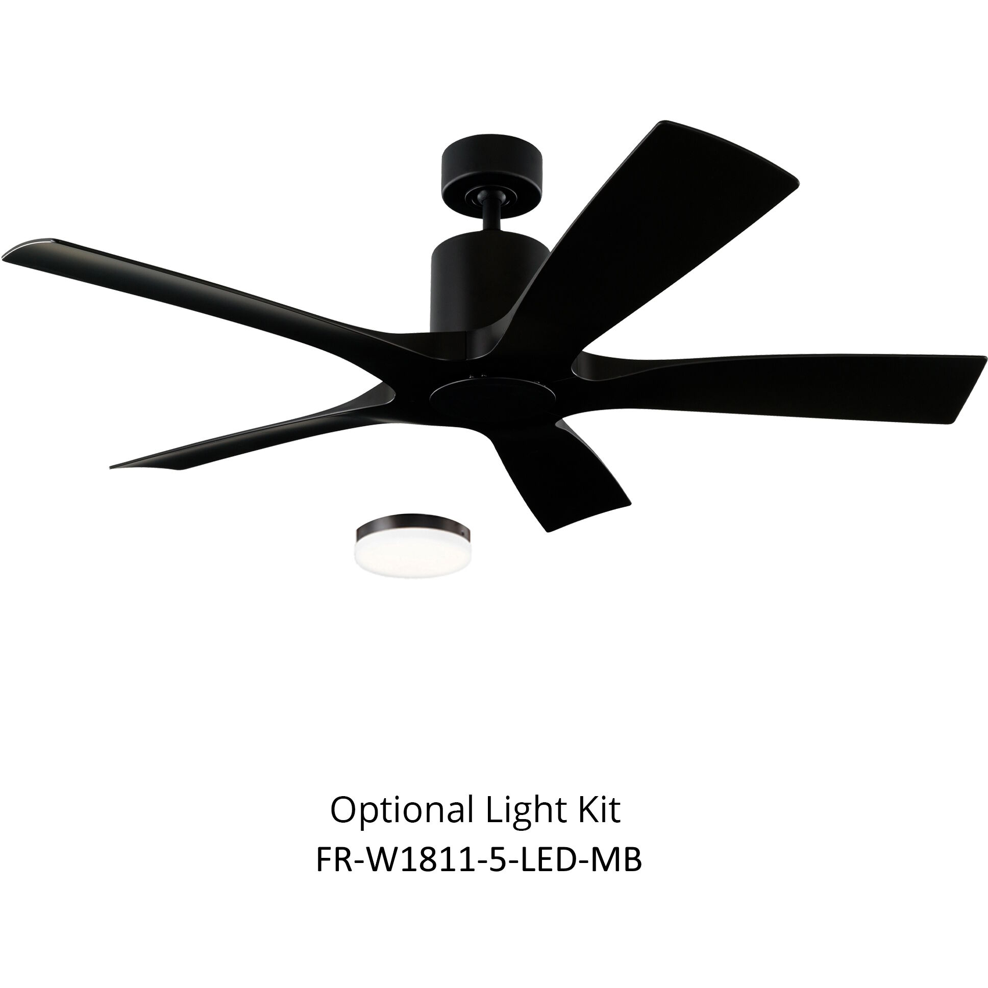 Aviator 54 inch Matte Black Downrod Ceiling Fan