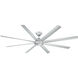 Hydra 96 inch Titanium Downrod Ceiling Fan in 3000K, Smart Ceiling Fan