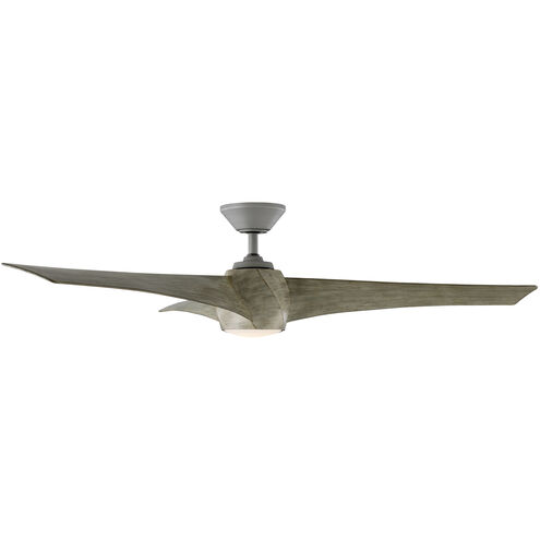 Twirl 58 inch Graphite Weathered Wood with Weathered Wood Blades Downrod Ceiling Fan in 3500K
