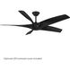Zephyr 62 inch Matte Black Downrod Ceiling Fan