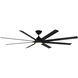 Hydra 96 inch Matte Black Downrod Ceiling Fan in 2700K
