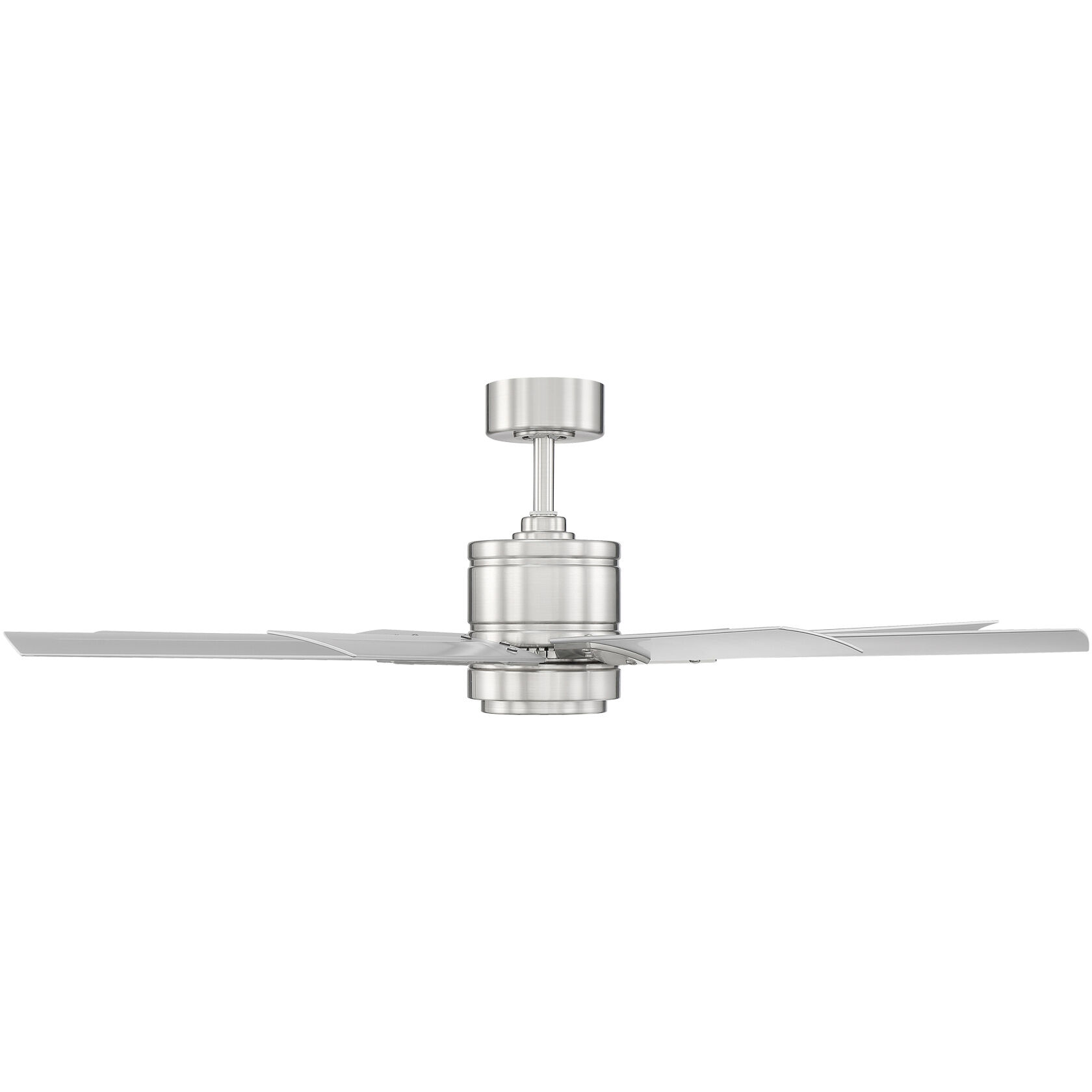 Renegade 52 inch Brushed Nickel Titanium with Titanium Blades Downrod Ceiling Fan in 2700K