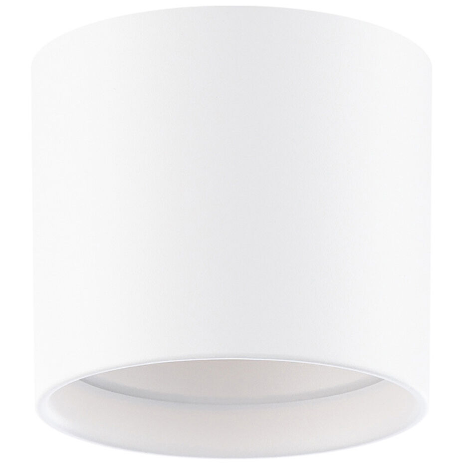 Squat 1 Light 5 inch White Outdoor Flush Mount in 4000K