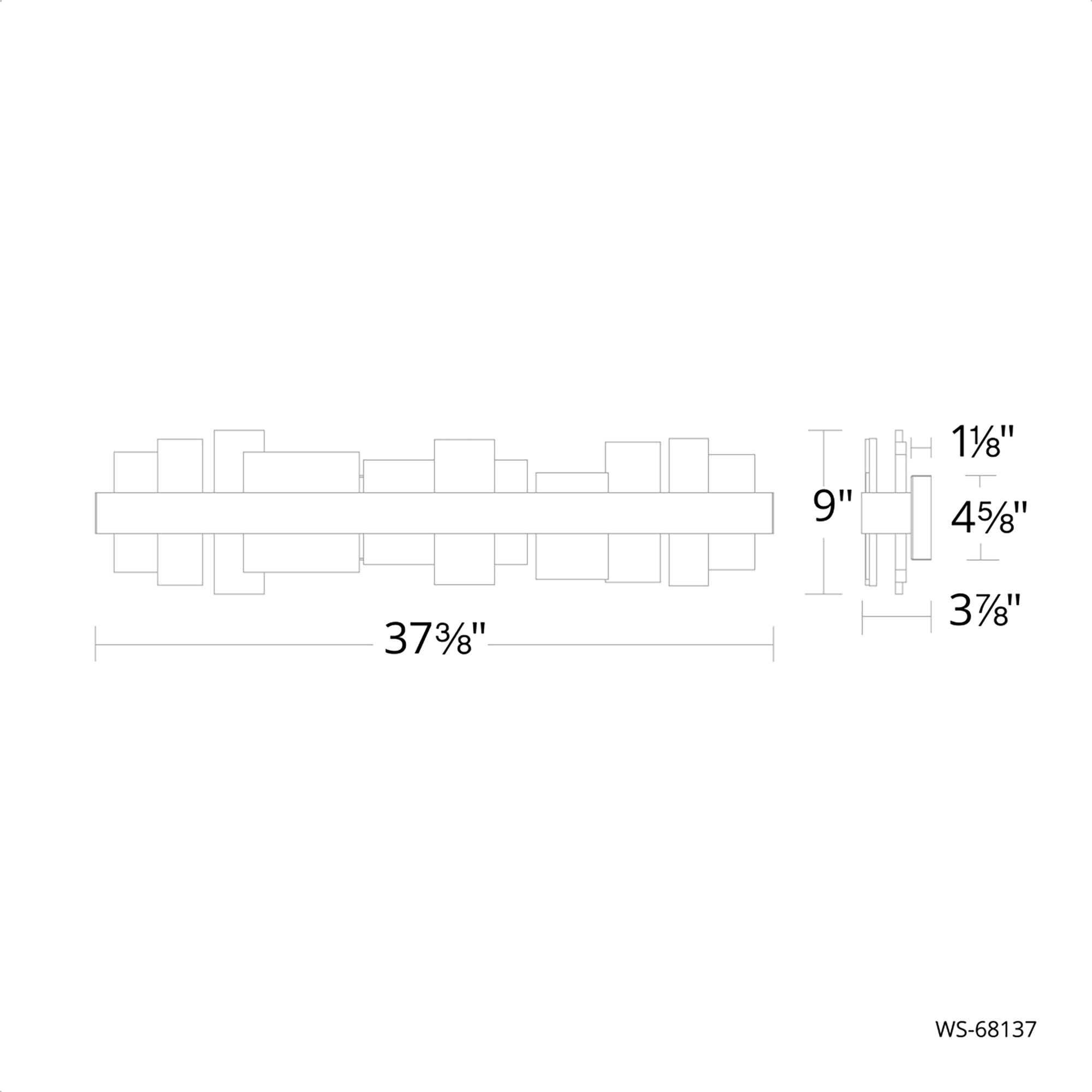 Acropolis 1 Light 37.38 inch Brushed Nickel Bath Vanity & Wall Light in 37in.