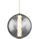 Swirly LED 9.9 inch Smoke Glass and Brushed Nickel Mini-Pendant Ceiling Light in 3000K
