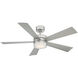 Wynd 52 inch Stainless Steel Downrod Ceiling Fan in 3000K, Smart Ceiling Fan