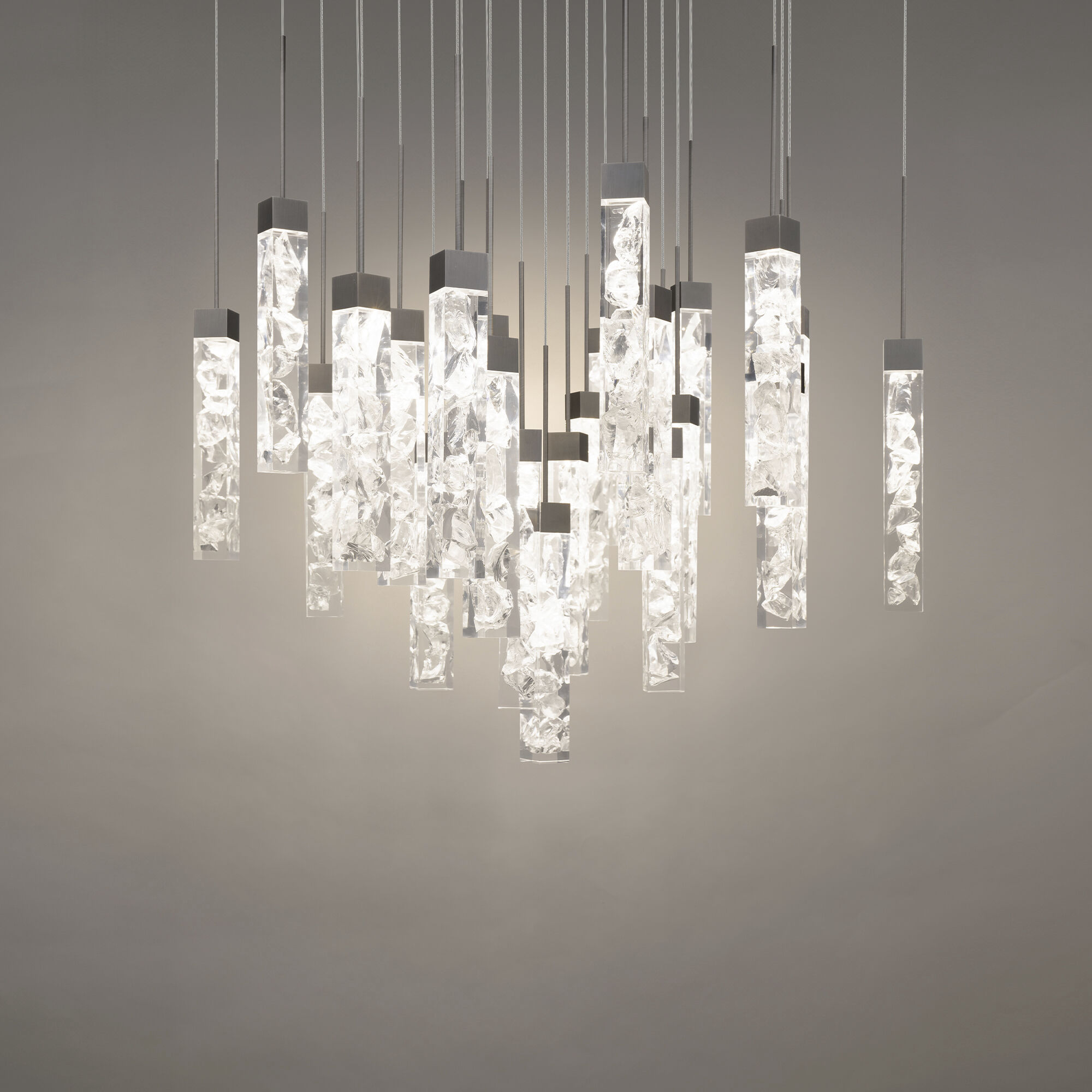 Minx 25 Light 28 inch Antique Nickel Multi-Light Pendant Ceiling Light