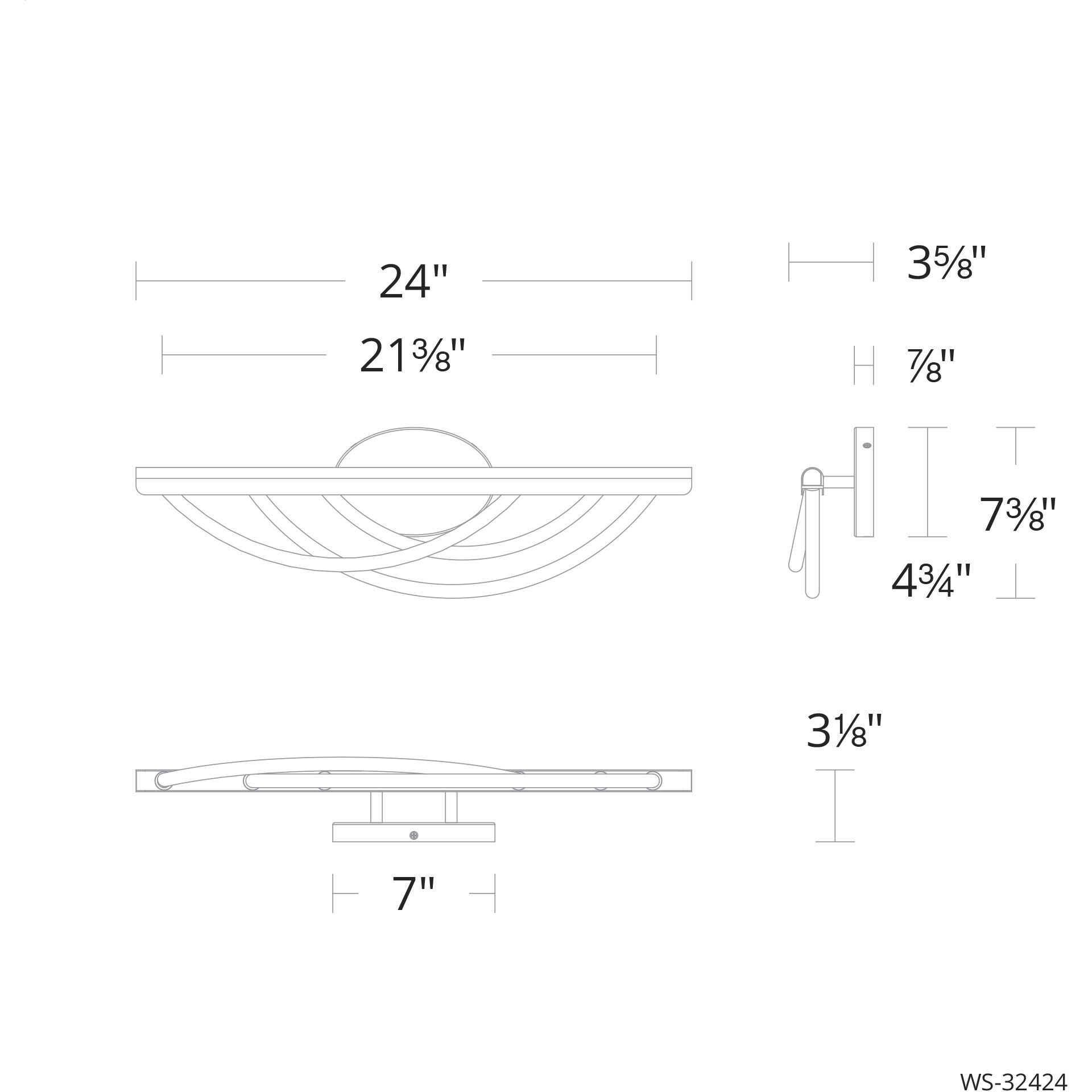 Swoop 1 Light 24 inch Brushed Nickel Bath Vanity Light Wall Light