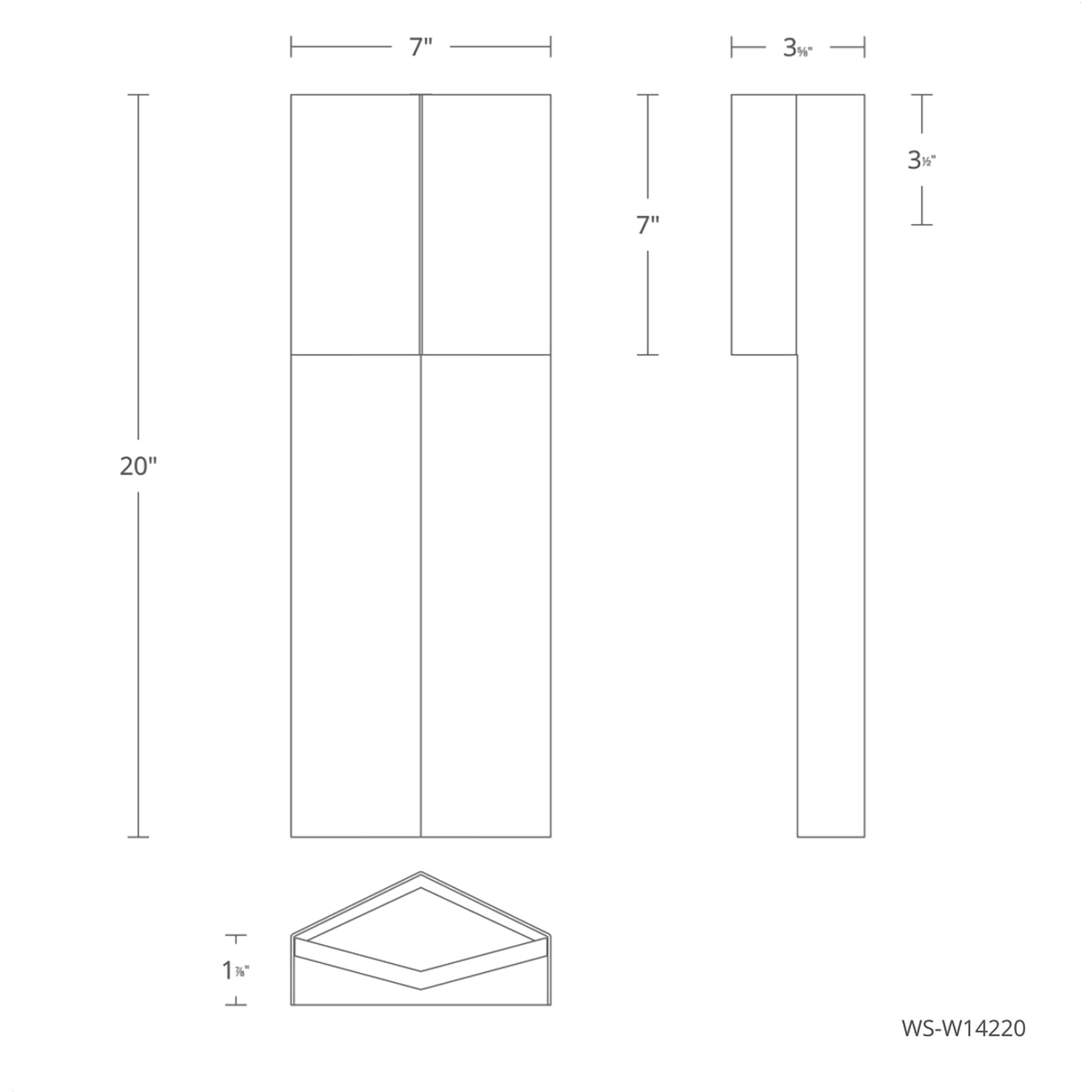 Dusk 1 Light 20 inch Black-Dark Walnut Outdoor Wall Light