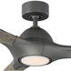 Woody 60 inch Graphite and Weathered Gray with Weathered Gray Blades Downrod Ceiling Fan in 3000K, Graphite Weathered Gray, Smart Ceiling Fan