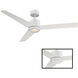 Lotus 54 inch Matte White Downrod Ceiling Fan in 2700K
