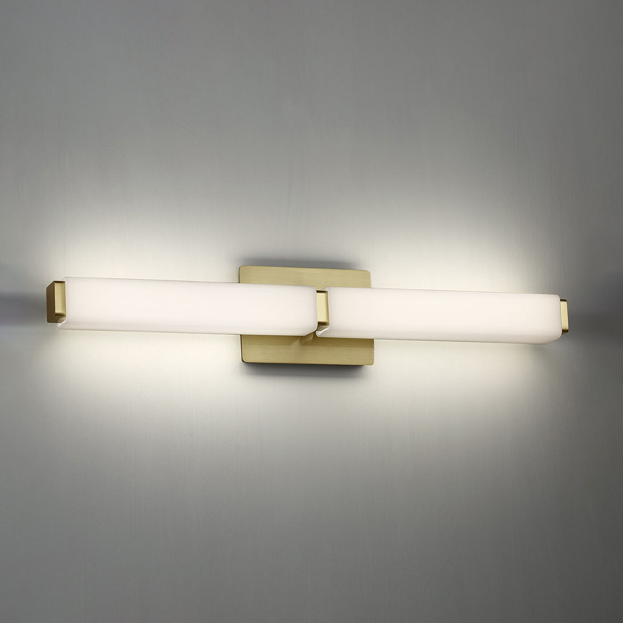 Vogue LED 27 inch Brushed Brass Bath Vanity & Wall Light in 3000K, 27in.