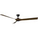 Torque 70 inch Matte Black and Distressed Koa with Distressed Koa Blades Downrod Ceiling Fan in Matte Black Distressed Koa