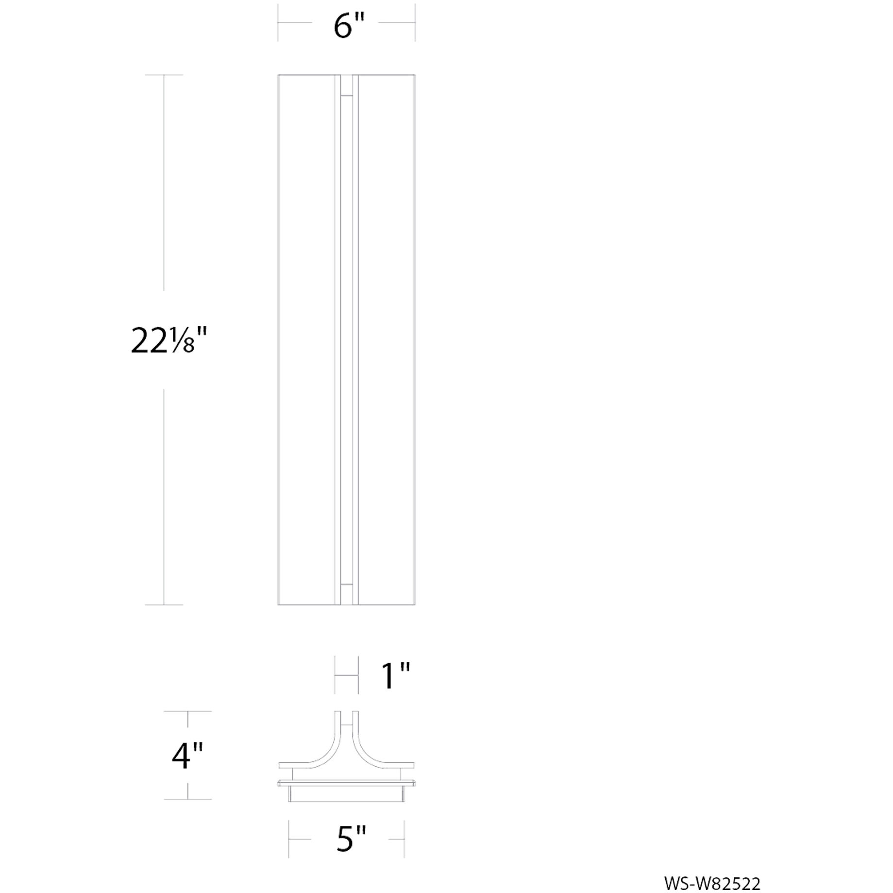 Strait LED 22 inch Black Outdoor Wall Lighting in 3000K
