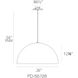 Yolo LED 23.63 inch White Silver Leaf Pendant Ceiling Light in 26in.