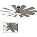 Windflower 60 inch Graphite and Weathered Gray with Weathered Gray Blades Downrod Ceiling Fan in 2700K, Graphite Weathered Gray