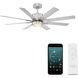Renegade 52 inch Brushed Nickel Titanium with Titanium Blades Downrod Ceiling Fan in 3000K