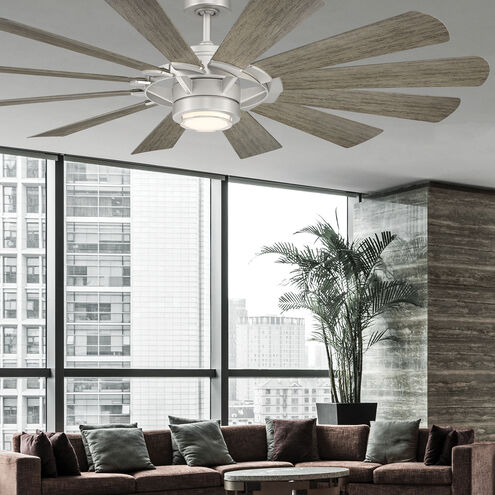 Wyndmill 65 inch Steel Weathered Wood with Weathered Wood Blades Downrod Ceiling Fan in 3500K