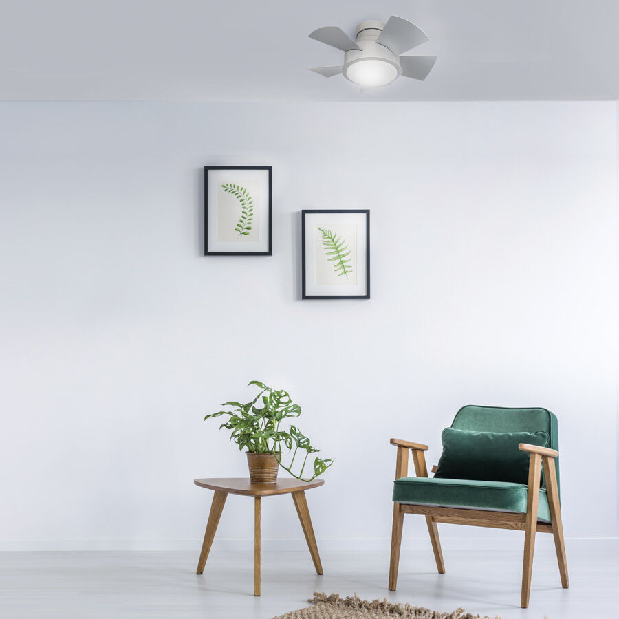 Vox 26 inch Titanium Flush Mount Ceiling Fan in 2700K