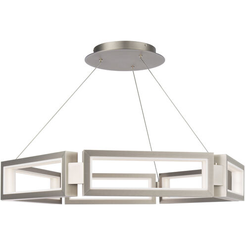 Mies LED 35 inch Aged Brass Chandelier Ceiling Light in 35in.