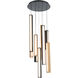 Chaos LED 17 inch Black and Aged Brass Multi-Light Pendant Ceiling Light in 9, 17in., Black Aged Brass/Black