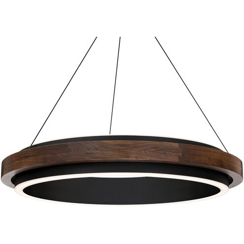 Delaney LED 29.5 inch Black and Dark Walnut Indoor Hanging Lighting Ceiling Light