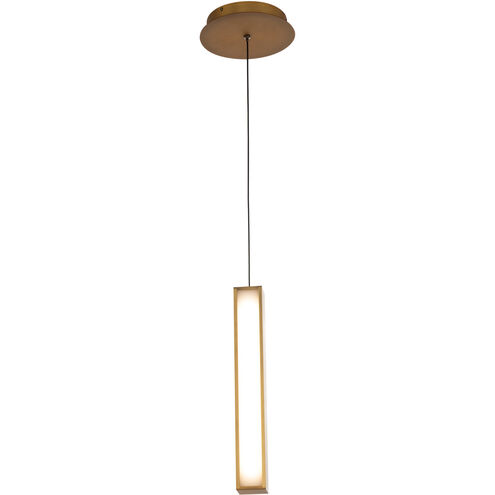 Chaos LED 7.13 inch Aged Brass Pendant Ceiling Light in 14in.