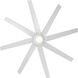 Roboto XL 70 inch Matte White Downrod Ceiling Fan in 3500K