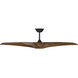 Zephyr 62 inch Matte Black and Distressed Koa with Distressed Koa Blades Downrod Ceiling Fan in Matte Black Distressed Koa