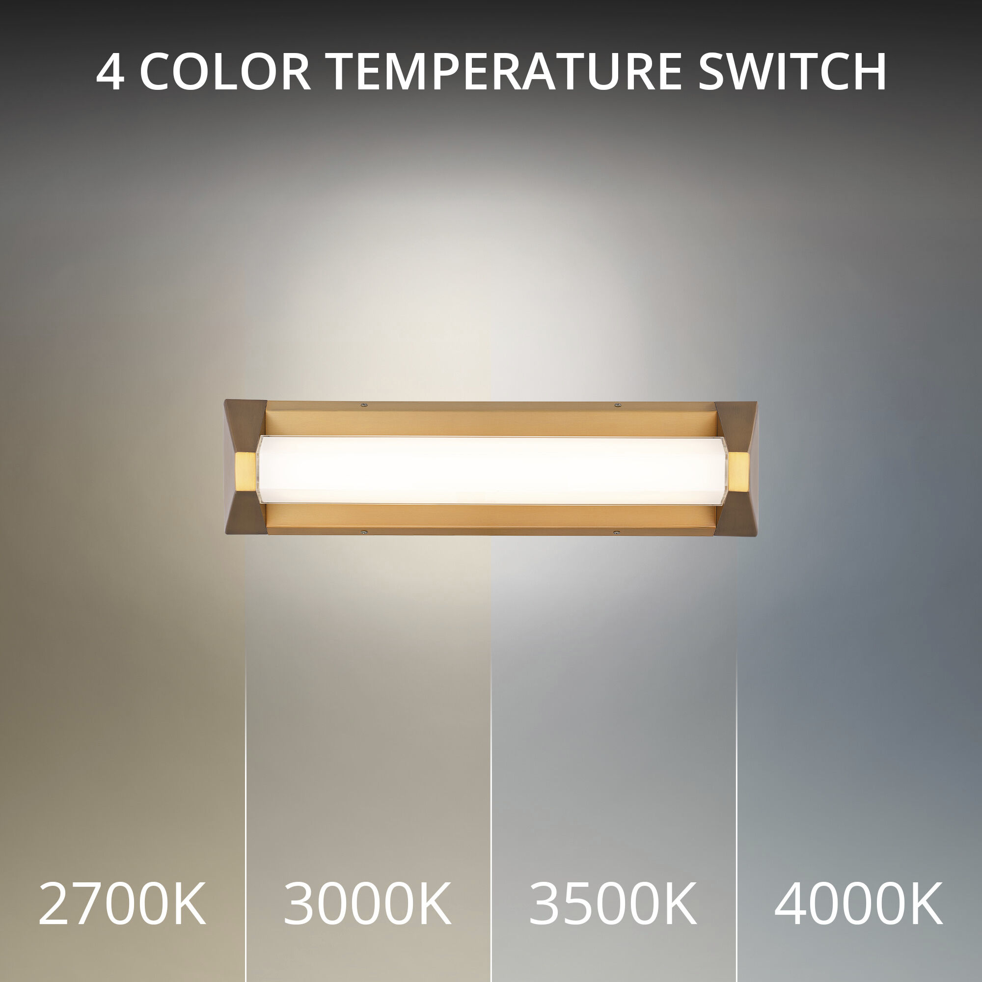 Swale Indoor Wall Lighting in 4000K, Aged Brass