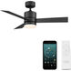 Axis 44 inch Matte Black Downrod Ceiling Fan in 3000K