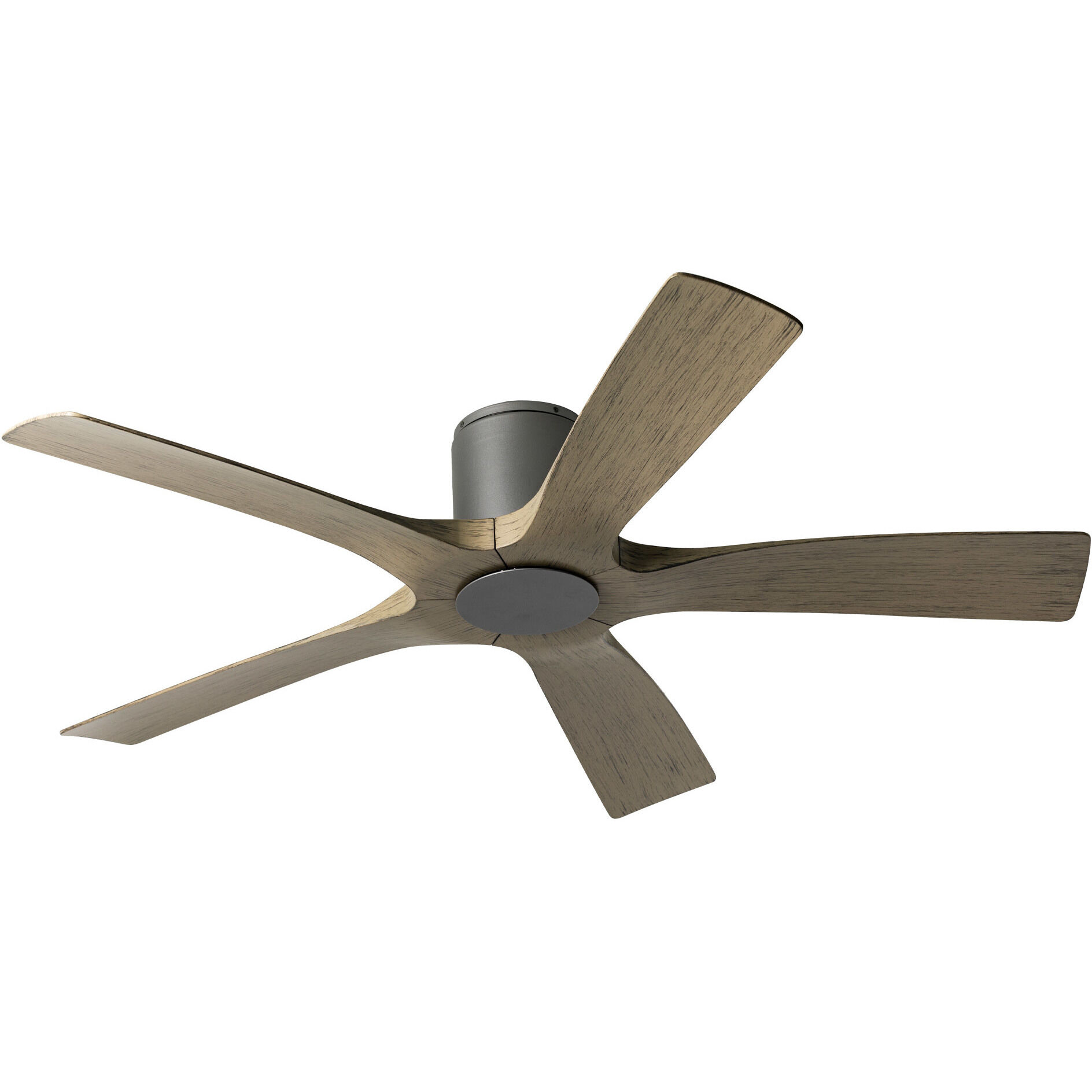 Aviator 54 inch Graphite and Weathered Gray with Weathered Gray Blades Flush Mount Ceiling Fan in Graphite Weathered Gray, Smart Ceiling Fan