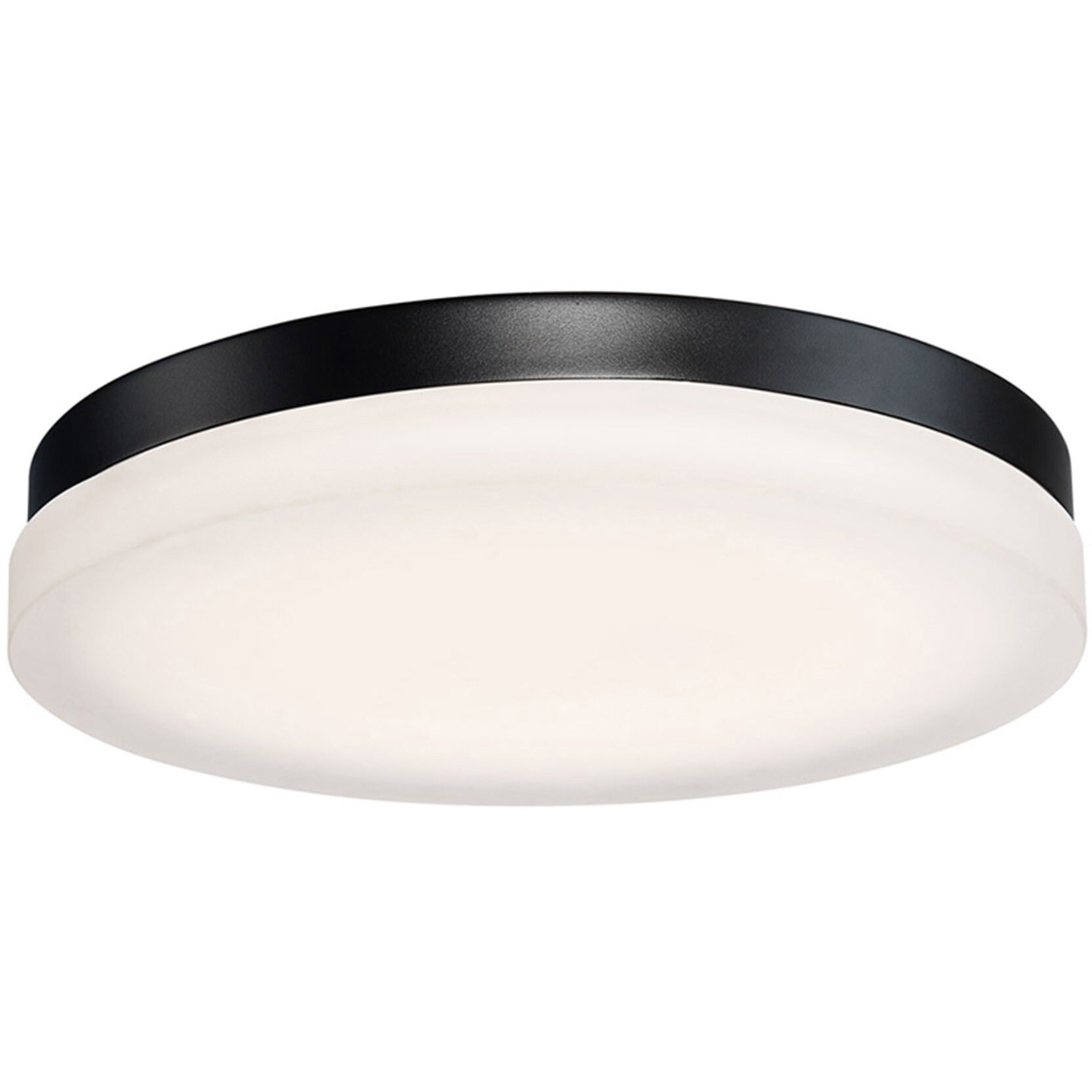 Circa LED 14 inch Black Flush Mount Ceiling Light in 2700K, 15in.