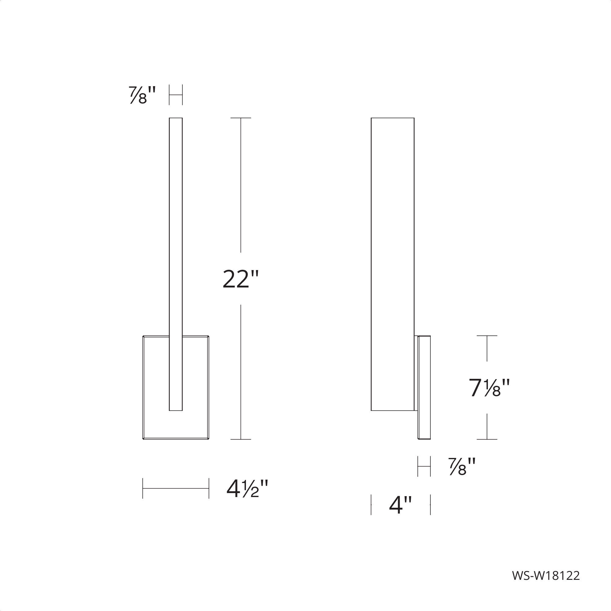 Mako LED 22 inch Black Outdoor Wall Light in 4000K