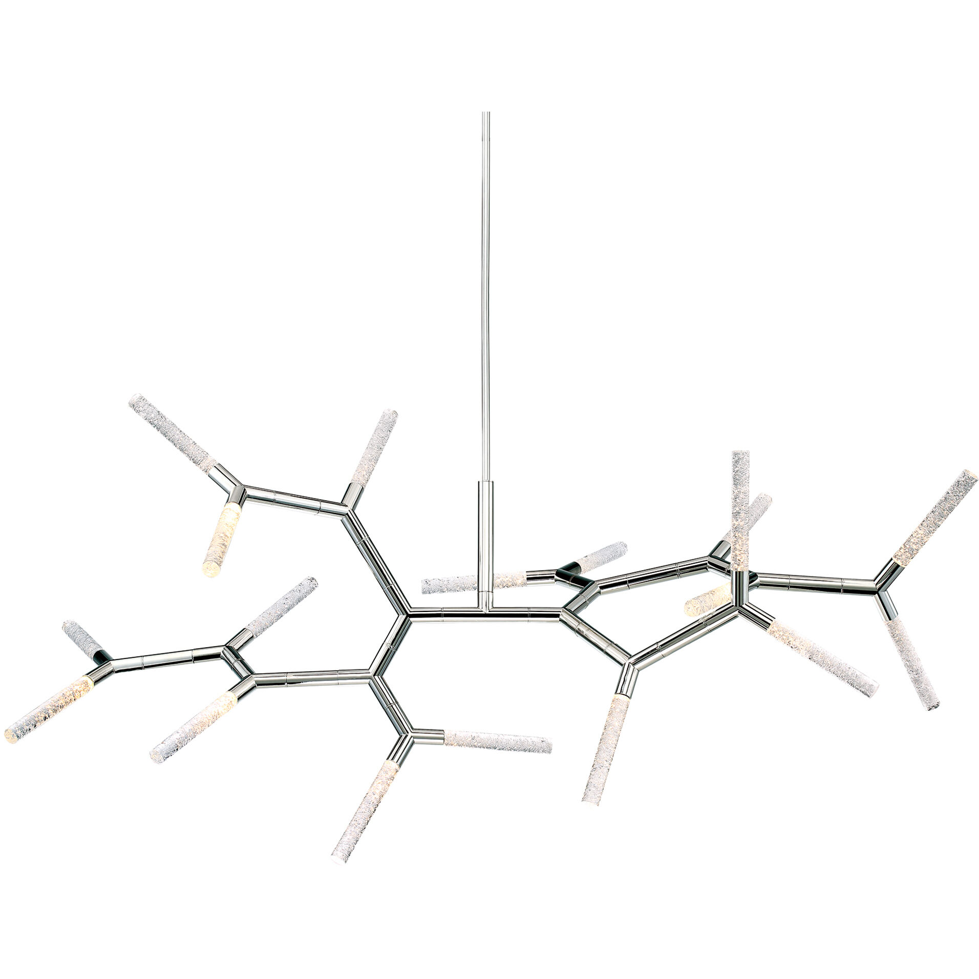 Kryptonite LED 55 inch Polished Nickel Chandelier Ceiling Light in 65in.