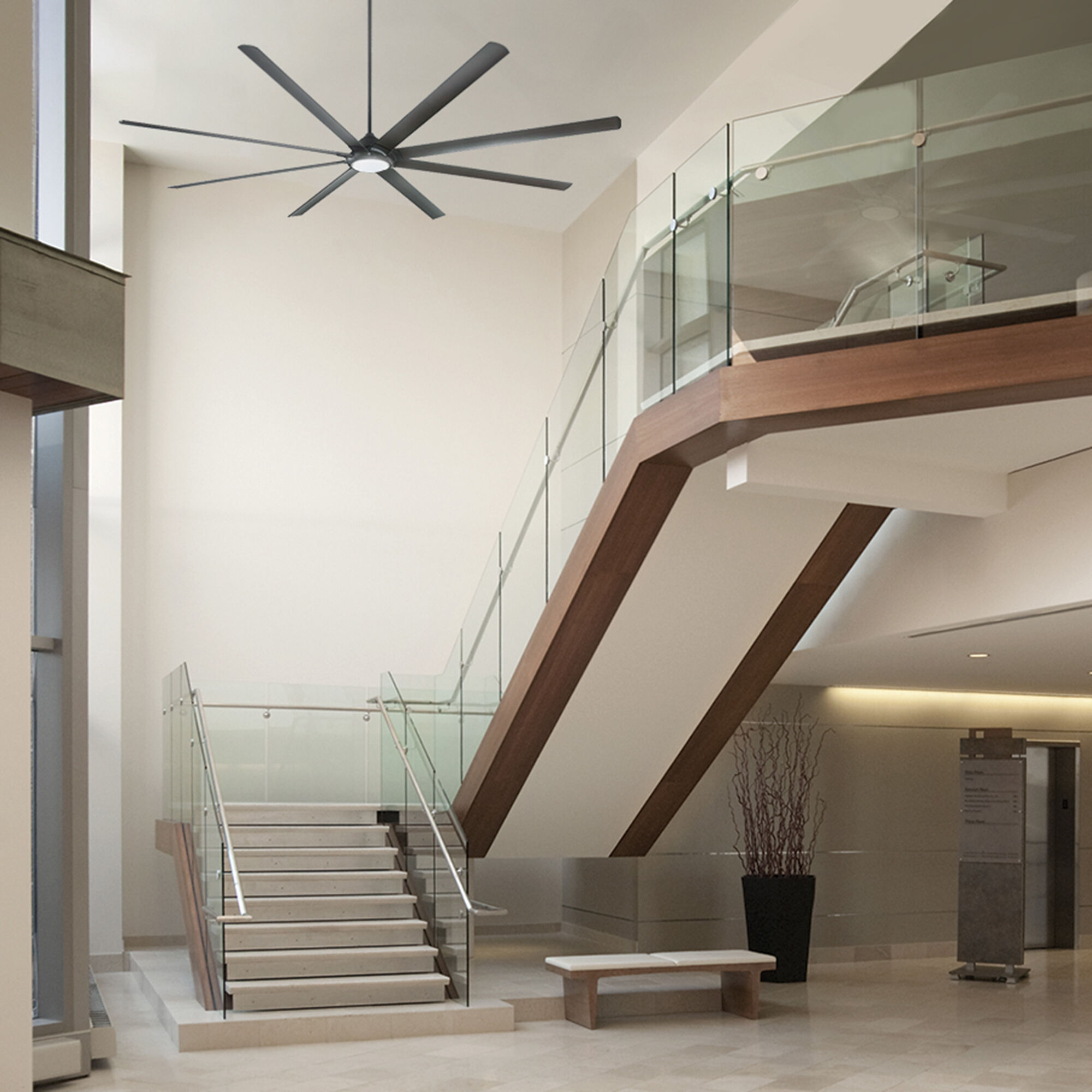 Hydra 120 inch Bronze Downrod Ceiling Fan in 3500K