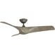 Zephyr 52 inch Graphite and Weathered Wood with Weathered Wood Blades Downrod Ceiling Fan in Graphite Weathered Wood, Smart Ceiling Fan