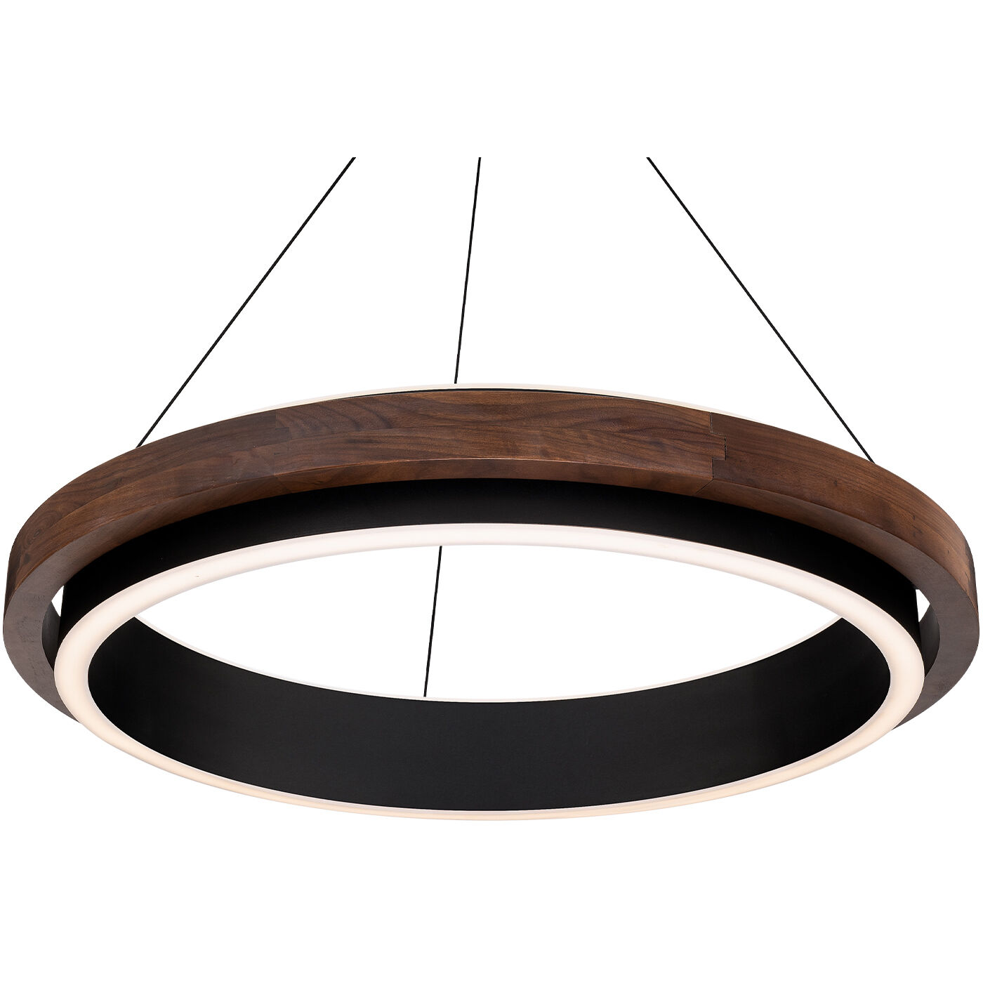 Delaney LED 29.5 inch Black and Dark Walnut Indoor Hanging Lighting Ceiling Light