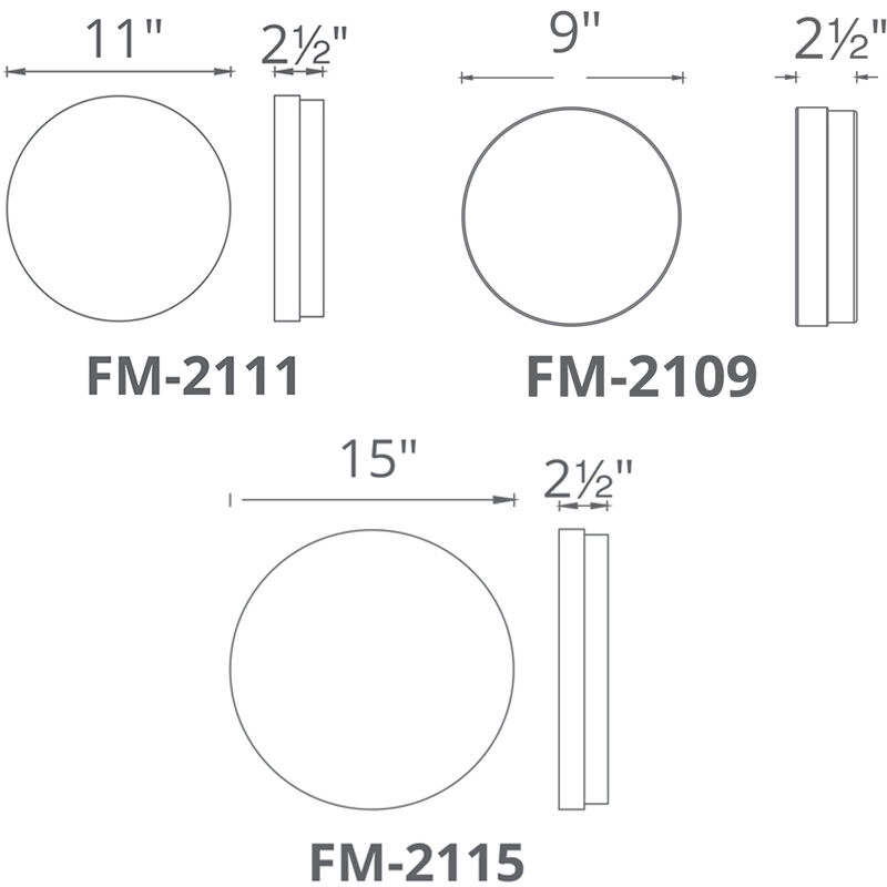 Circa LED 11 inch Titanium Flush Mount Ceiling Light in 3500K, 11in.