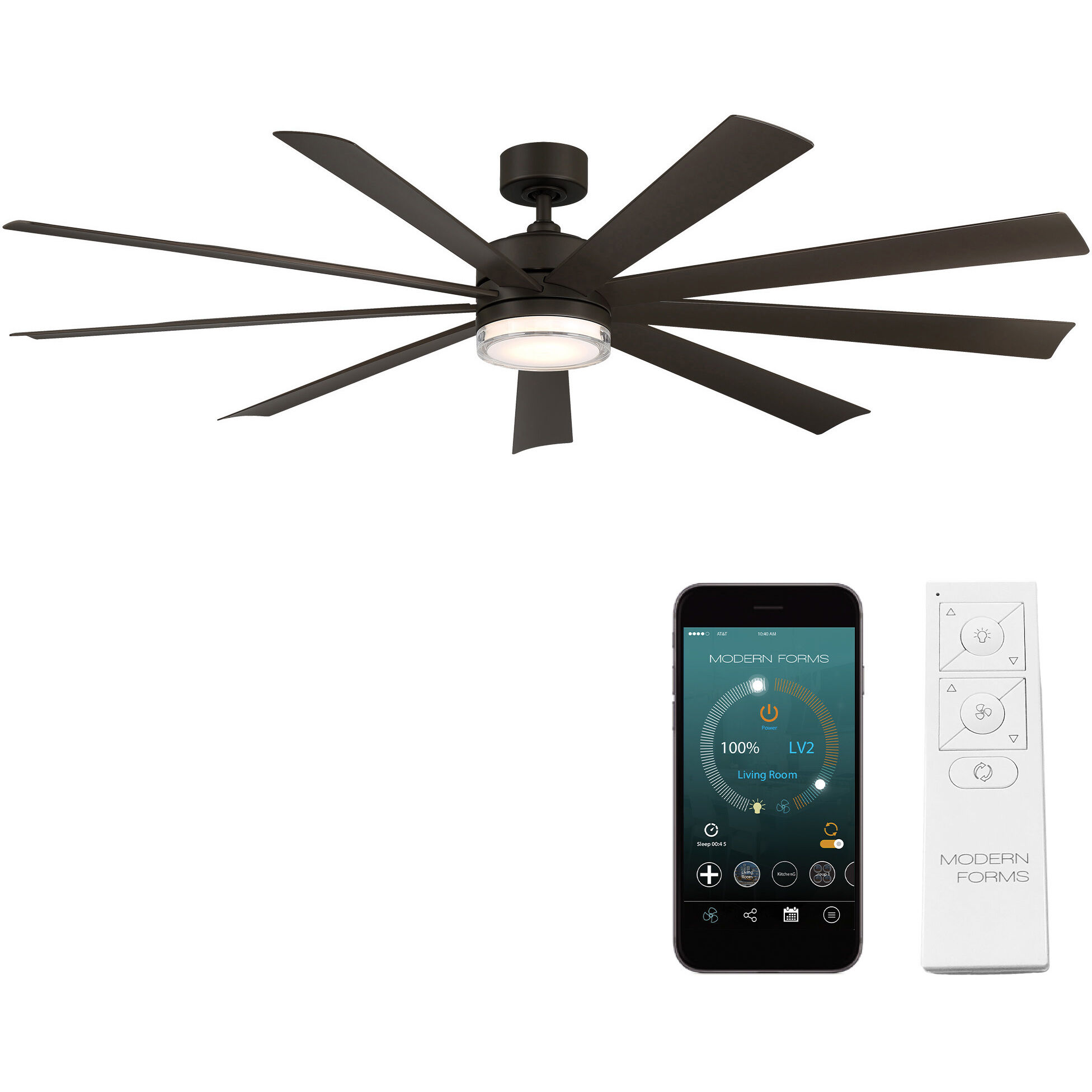 Wynd XL 72 inch Bronze Downrod Ceiling Fan in 3000K