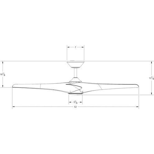 Zephyr 62 inch Matte Black Downrod Ceiling Fan, Smart Ceiling Fan