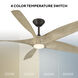 Zephyr 5 62 inch Bronze White Oak with White Oak Blades Ceiling Fan