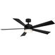Wynd 52 inch Matte Black Downrod Ceiling Fan in 3000K, Smart Ceiling Fan
