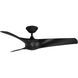 Zephyr 52 inch Matte Black Downrod Ceiling Fan, Smart Ceiling Fan