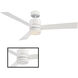 Axis 52 inch Matte White Downrod Ceiling Fan in 3500K