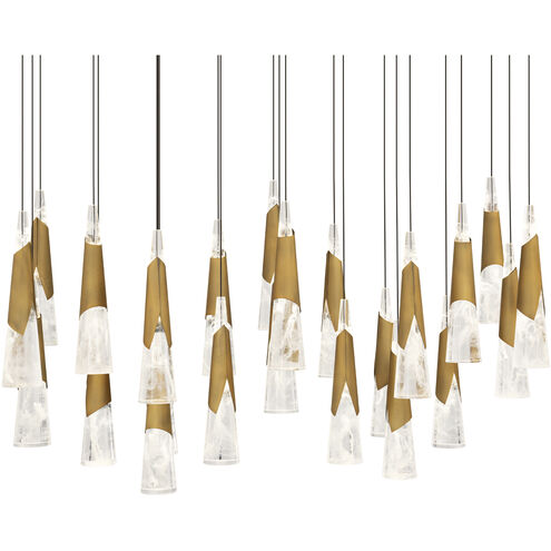 Kilt 23 Light 12 inch Aged Brass Multi-Light Pendant Ceiling Light