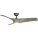 Zephyr 62 inch Graphite and Weathered Wood with Weathered Wood Blades Downrod Ceiling Fan in Graphite Weathered Wood, Smart Ceiling Fan