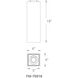 Box LED 6 inch Walnut Flush Mount Ceiling Light